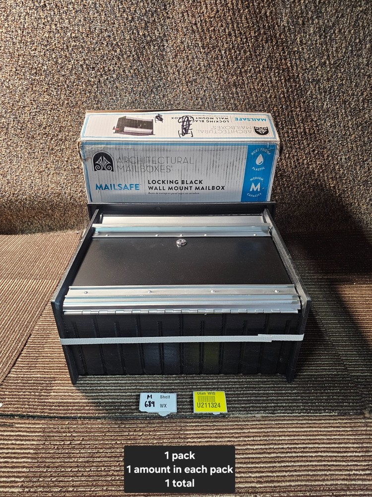 Architectural Mailboxes Wall Mount Mailbox Locking Black Medium-Sized Aluminum