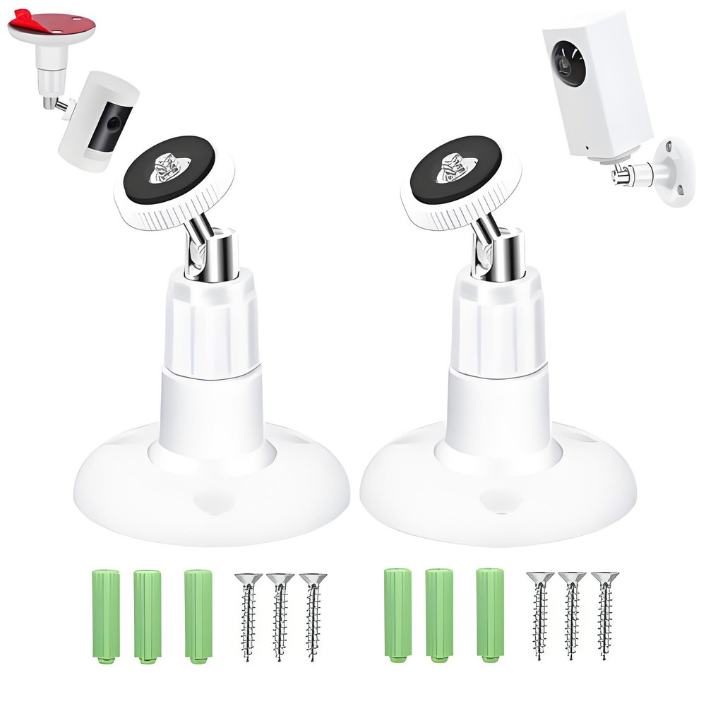 2pcs Universal Wall Mount Bracket for Security Camera with 1/4" Screw Connector