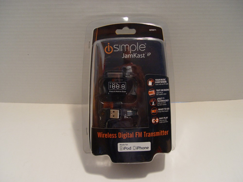 iSimple JamKast iP ISFM71 Wireless Digital FM/RDS Transmitter iPod  USB Charger