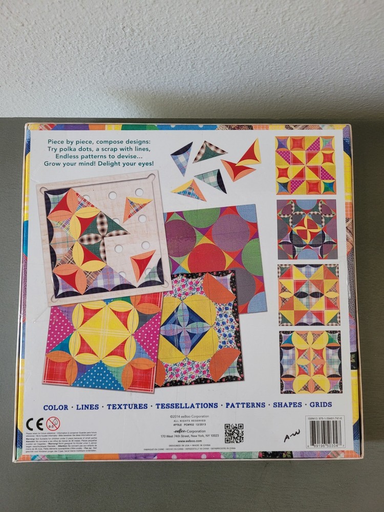 Eeboo Patchwork Design Tiles 64 Double Sided Pcs & Tray **COMPLETE