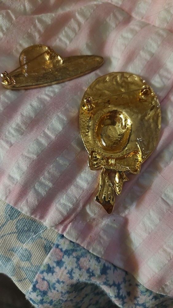 2 Enameled Hat Broach Pins