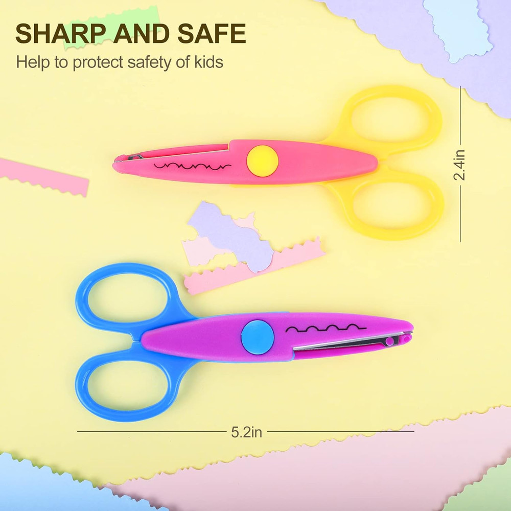 Craft Scissors Decorative Edge, Zig Zag, Kids Safety Design Pattern Scissors for