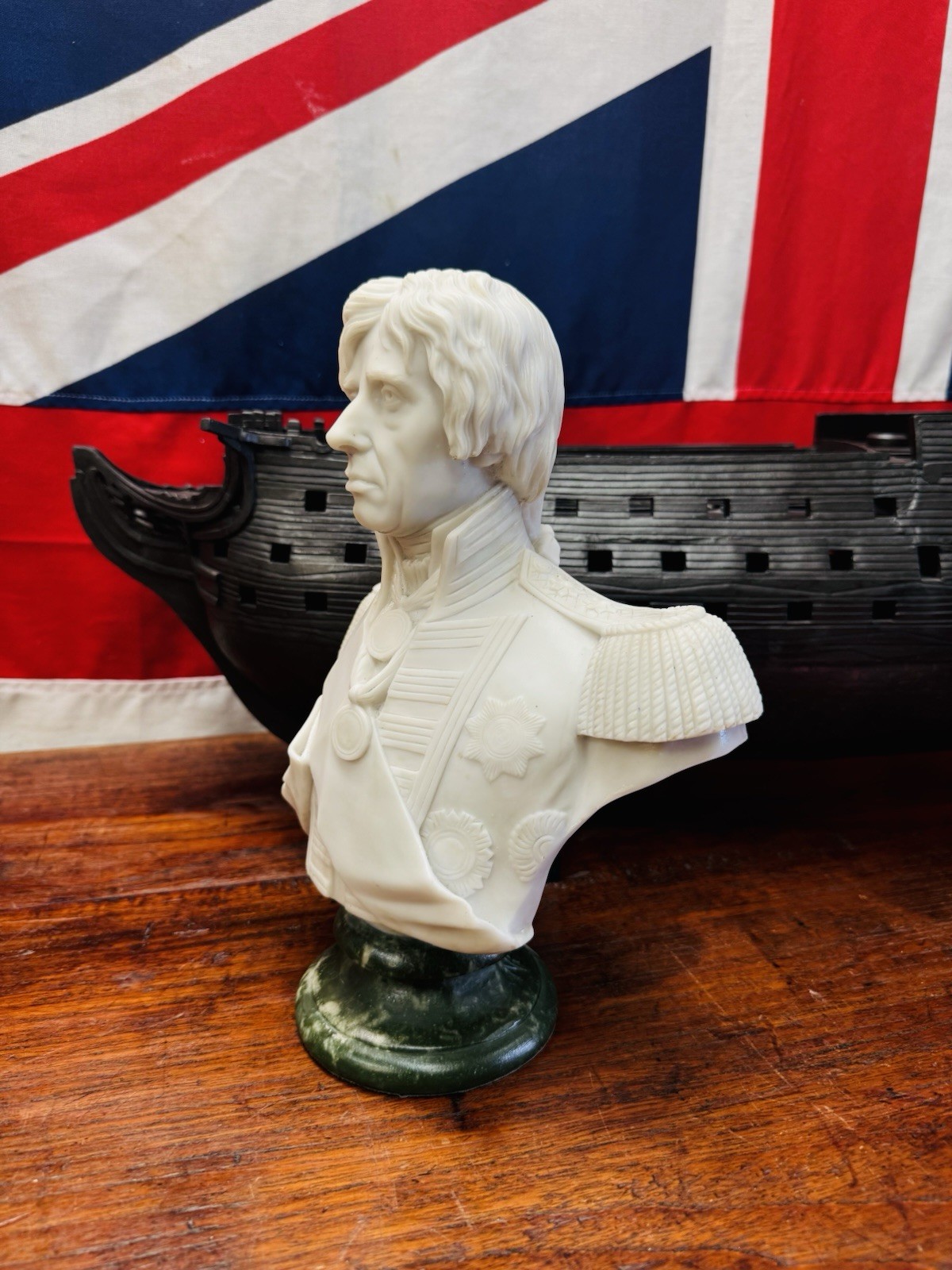 Superb Vintage Marble Bust of Vice-Admiral Viscount Nelson after Frederick’s.