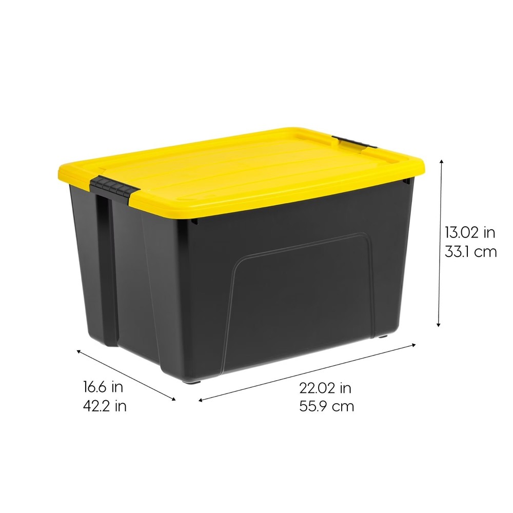 94 Qt. Plastic Storage Bins with Lids, Stackable Storage Containers, 3 Pack