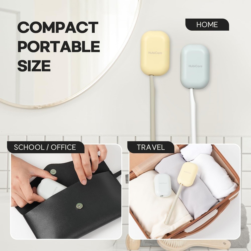Compact HubiCare Toothbrush Case - Large Head Compatible, Safe & Stylish