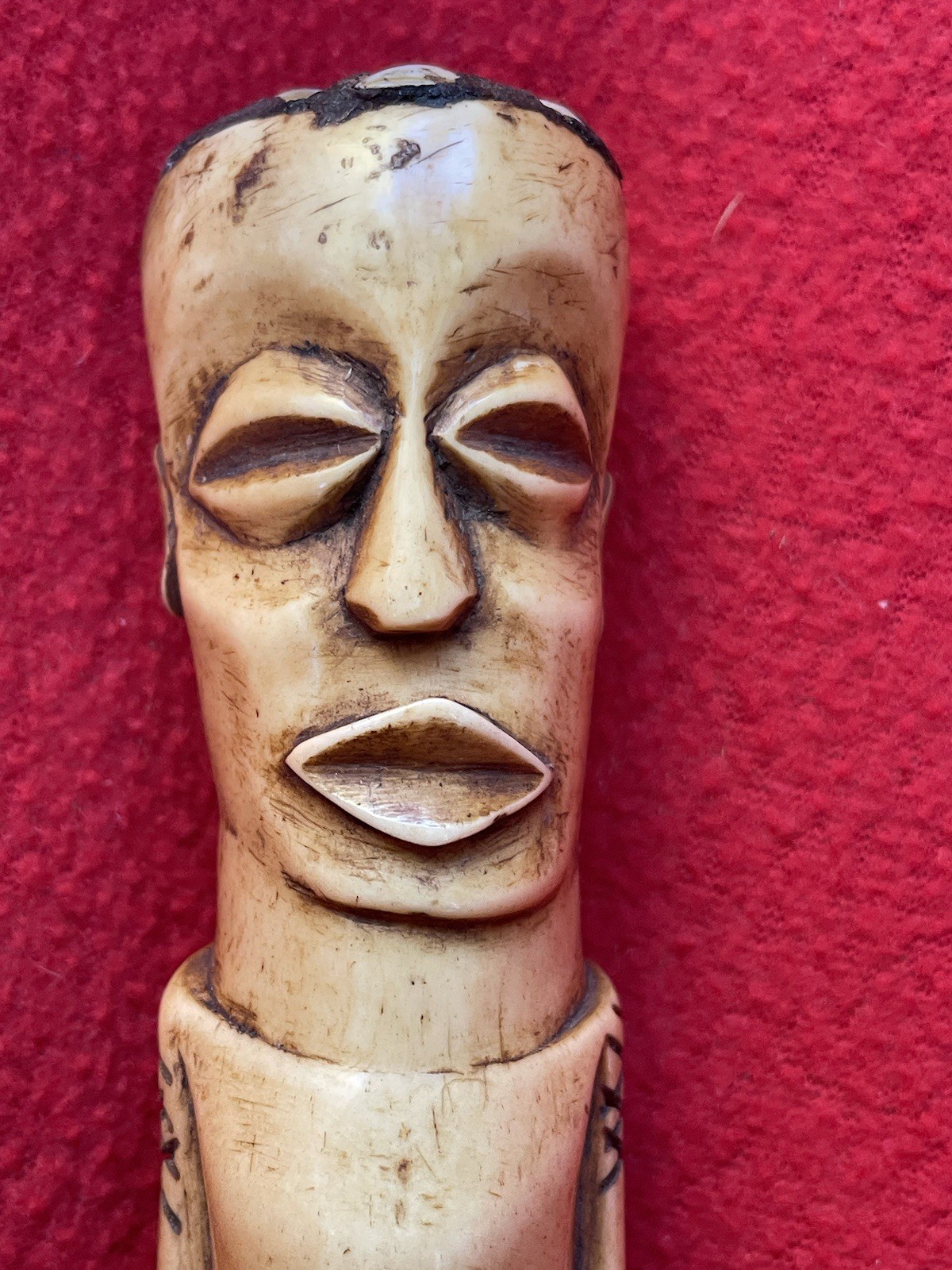 Warega Tribe Powerful Carved Leg Bone Elder Spirit Fetish ~ Congo ~ Africa