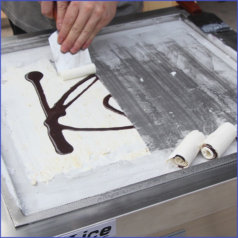 Kolice Commercial Double Square Pans Fried Ice Cream Roll Machine 21"x21''pans