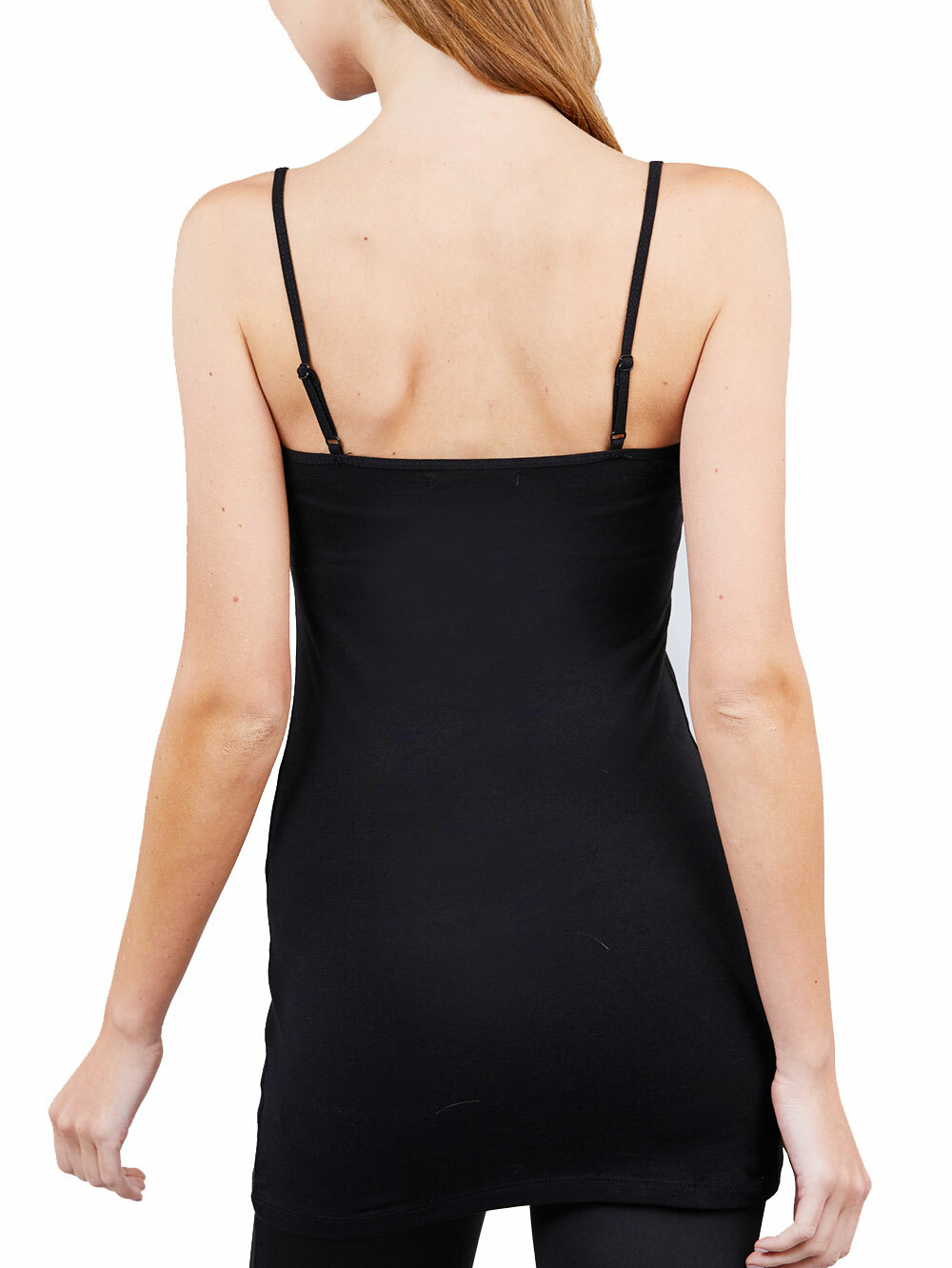 Women's Long Camisole Tank Tops Cotton Basic Cami Plain S -3XL