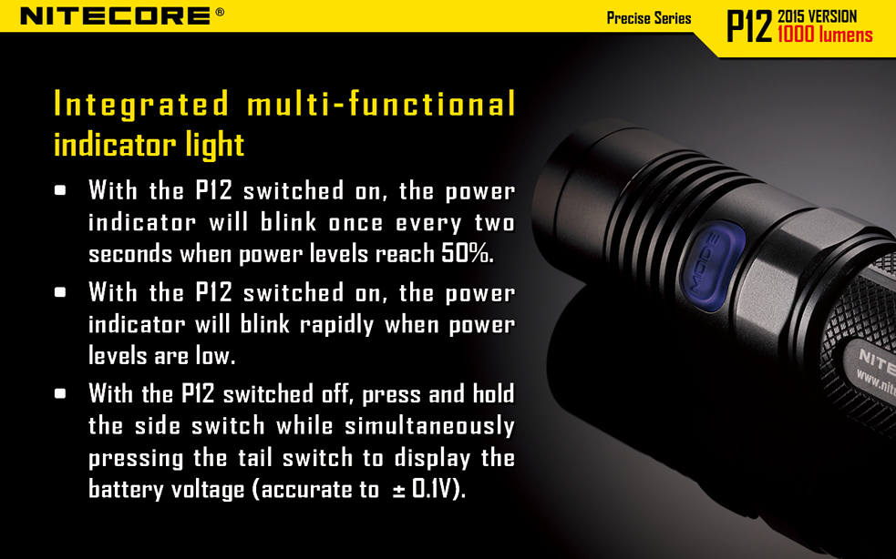 Nitecore P12GT Flashlight Includes Offset Gun Mount & Pressure Switch
