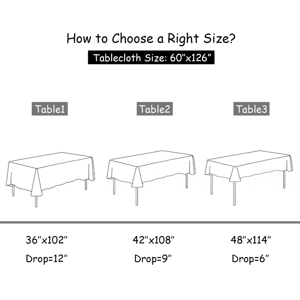 Topbuy 10PC 60x126" Rectangular Plaid Tablecloth Washable Polyester Table Cover