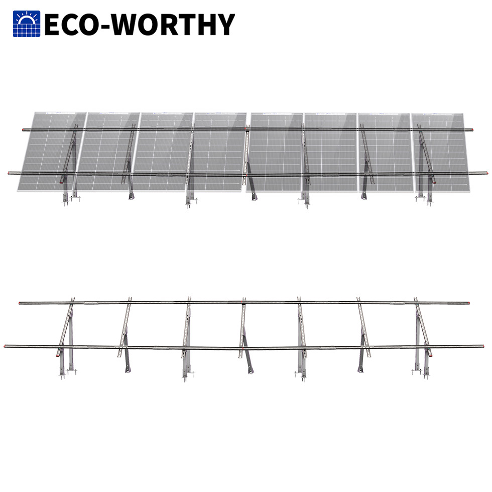 ECO-WORTHY Adjustable Solar Panel Mounting Brackets Kit System for 8PCS Panels