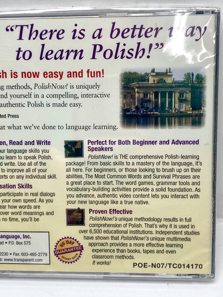 Learn Polish Now! New Sealed Master Program CD-ROM For Windows Macintosh NOS