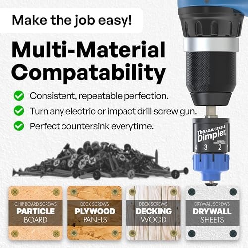 Adjustable Drywall Bit & Screw Gun Attachment - Converts Drill, Magnetic Bit Hol