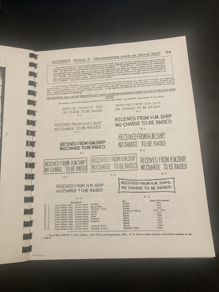 The Maritime Postal History Of London 1766-1960, Postilion Pub.