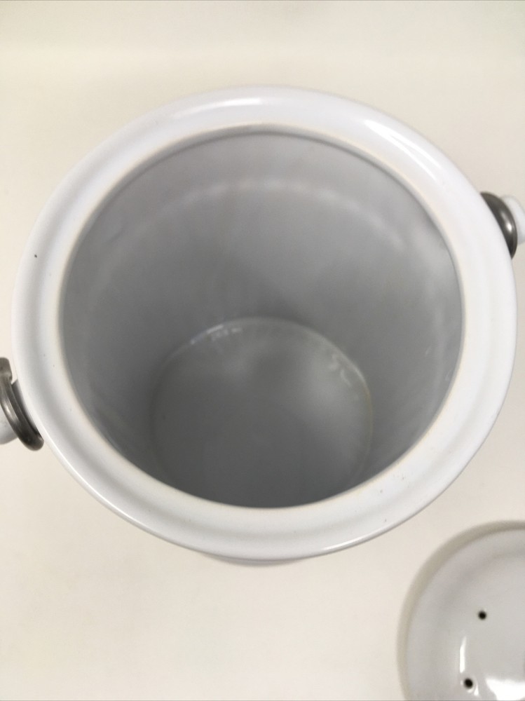 Norpro Ceramic Compost Crock & Lid - White 4 Qt. Earthenware Bin