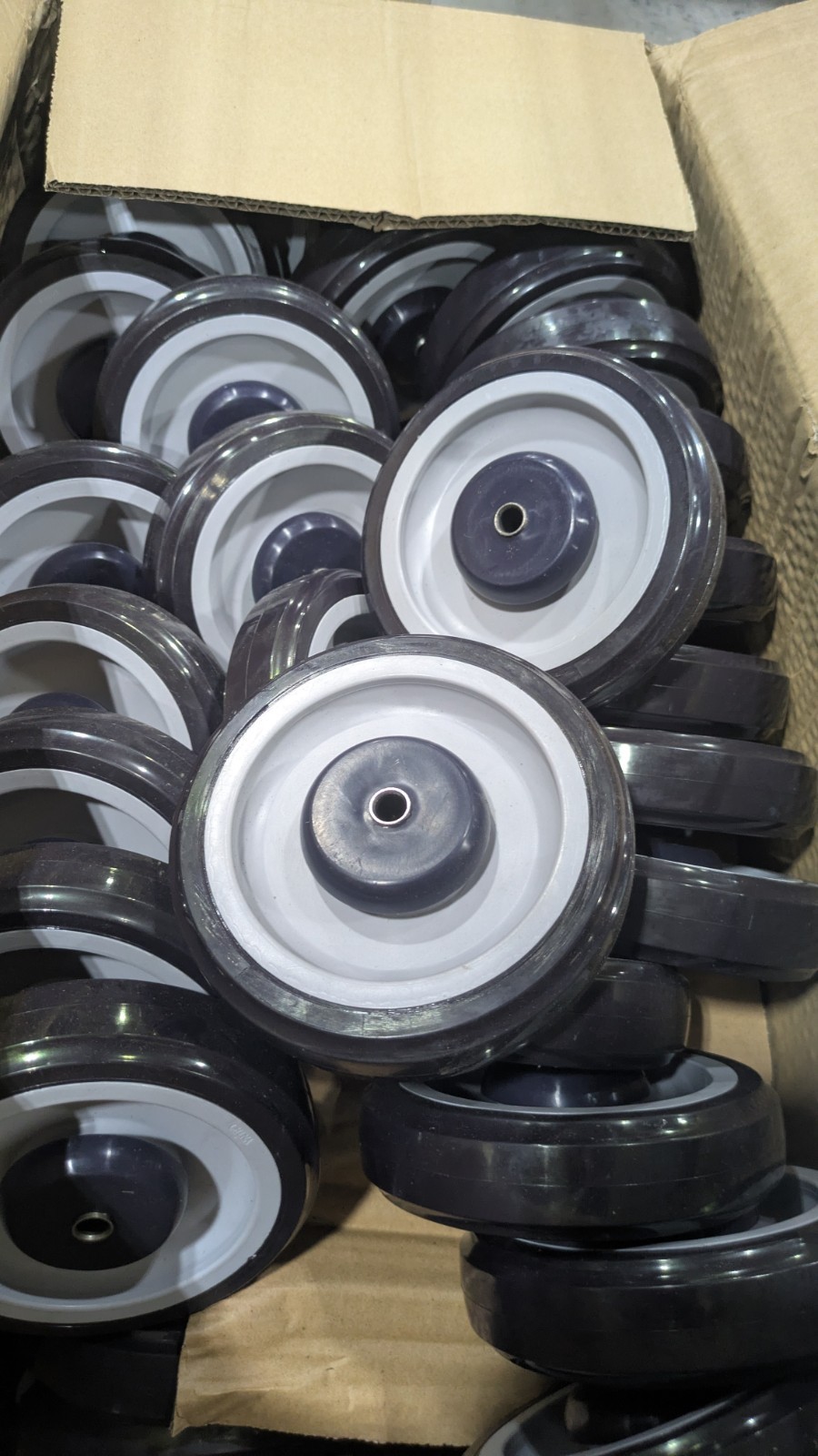 2 PACK 5" x 1-1/4" Poly-Pro Shopping Cart Wheel - 350 lbs. Cap PP50GP50