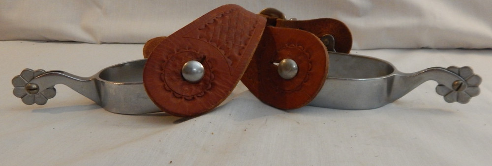 Stainless Steel Round Rowel Western Cowboy Spurs - 91