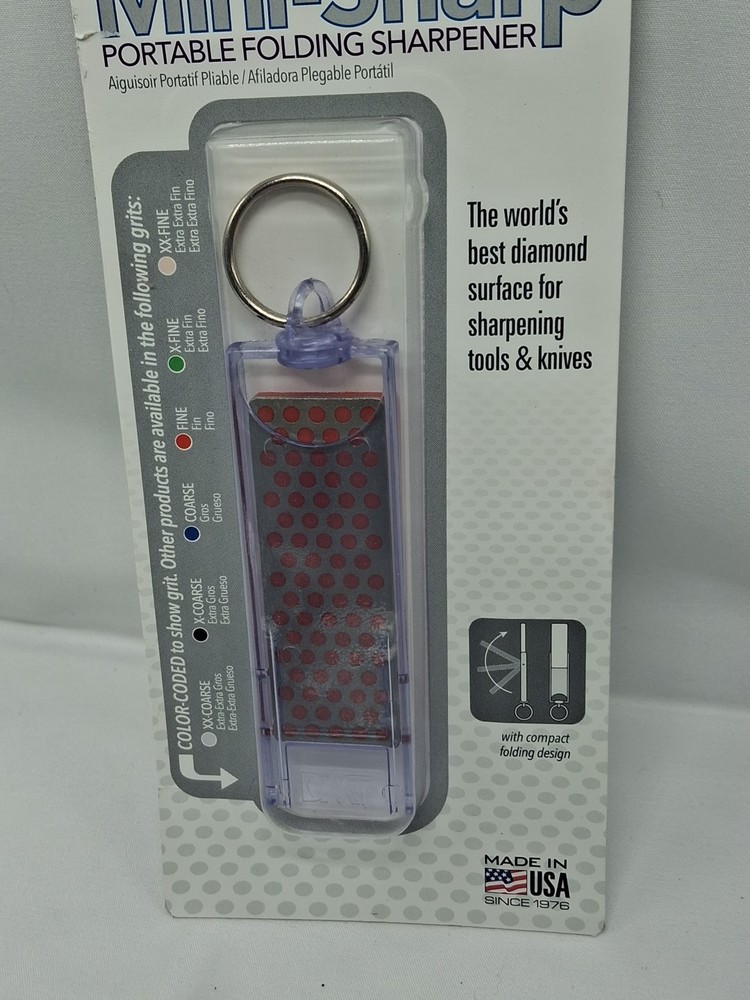 DMT Mini-Sharp Keychain Sized Diamond Knife Sharpener Fine Grit 5 ⅝"