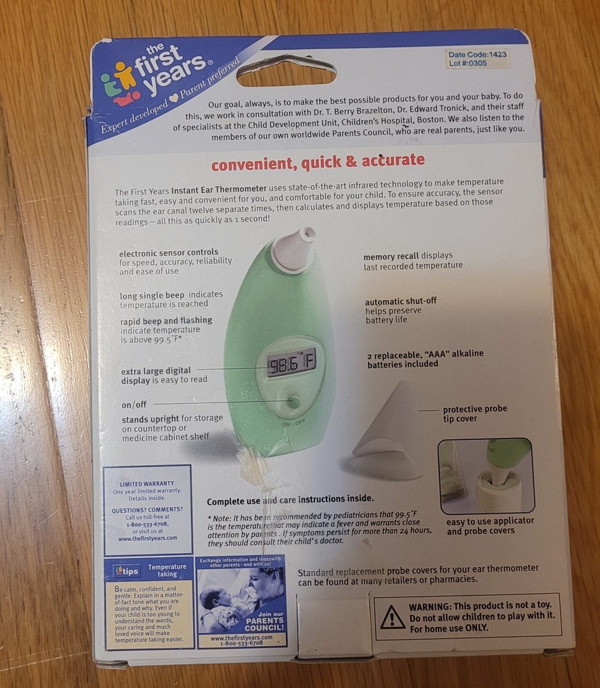 The First Years Instant Ear Thermometer - New Open Box