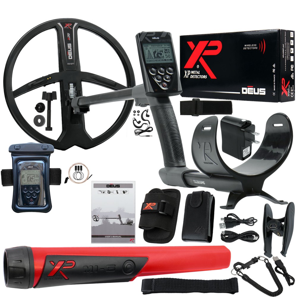 XP Deus Metal Detector – 11" X35 Coil, MI-4 Pinpointer, Remote, Wireless Setup