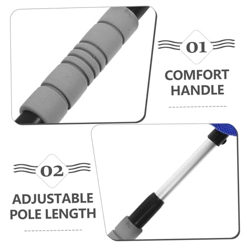 1 Set Windshield Cleaning Brush Adjustable Handle with Triangular Cloth Blue