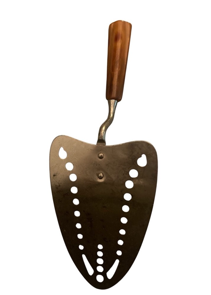 Vintage Vented Slotted Spatula Butterscotch Bakelite Handle