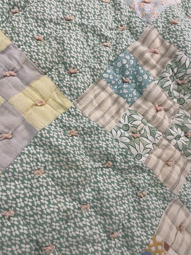 Vintage Round Circle Playmat Ninepatch Quilt