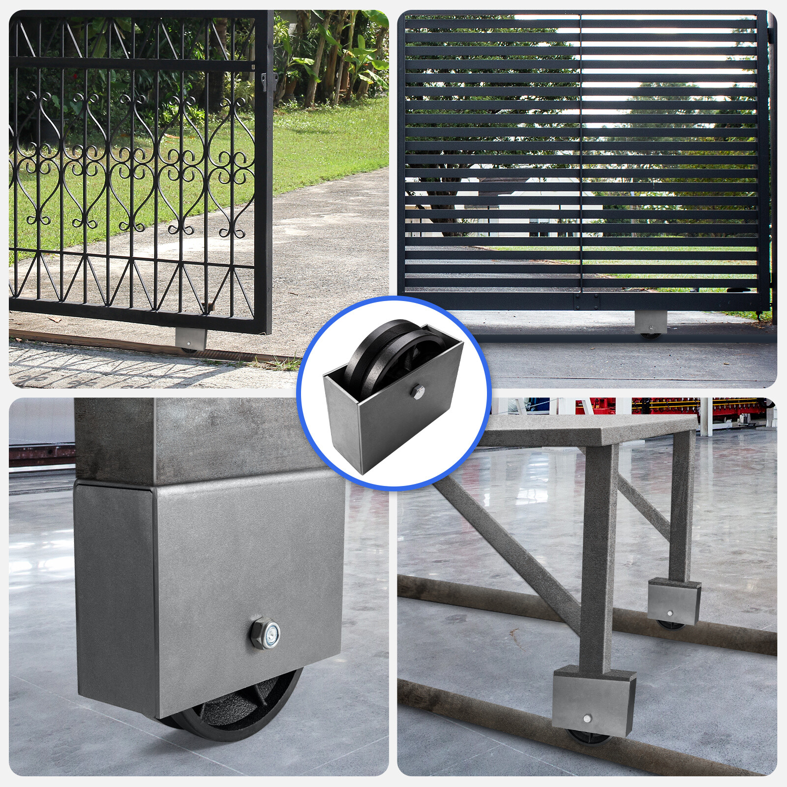 Globalcaster 4&6" V Groove Wheel Cast Iron Gate Wheel with Capacity 800&1000LB