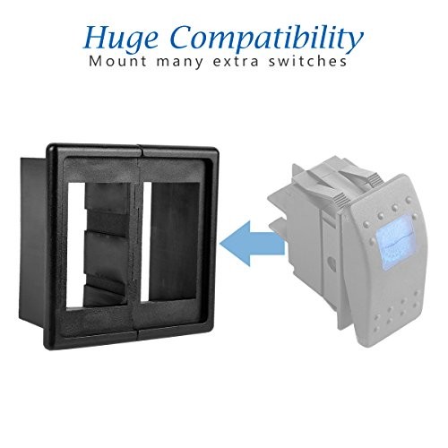 Rocker Switch Panel Switch Holder Housing Kit - Black Plastic Pack of 2