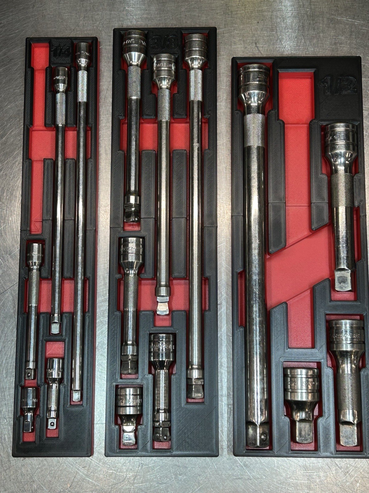 Snap On Extension Tray  1/4 3/8 1/2  tool box organizers custom Red Orange Green