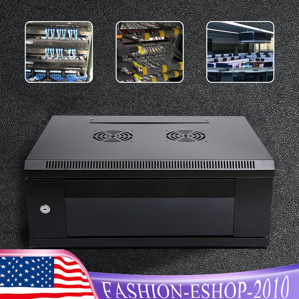 4U Server Cabinet Case Wall Mounted Network Server Data Cabinet Enclosure Rack