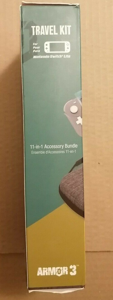 Armor3 Travel Kit: Case Earbuds Screen Protector Cable Grip Nintendo Switch Lite