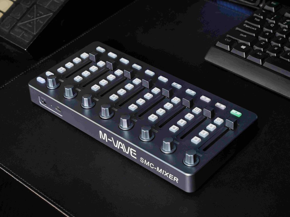 SMC MIXER Gray Wireless DAW Controller 8 Knobs 8 Faders Bluetooth USB Suitable f