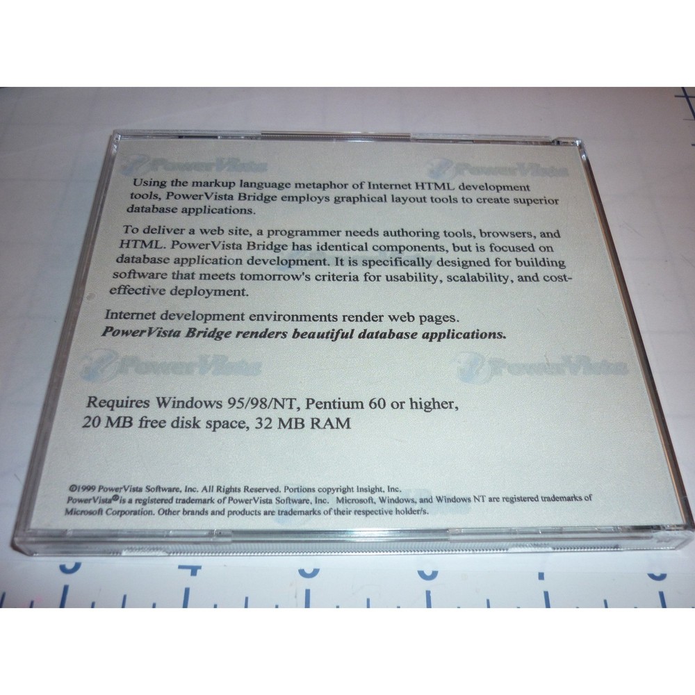 PowerVista Bridge Software CD Database Application Development Tool Windows