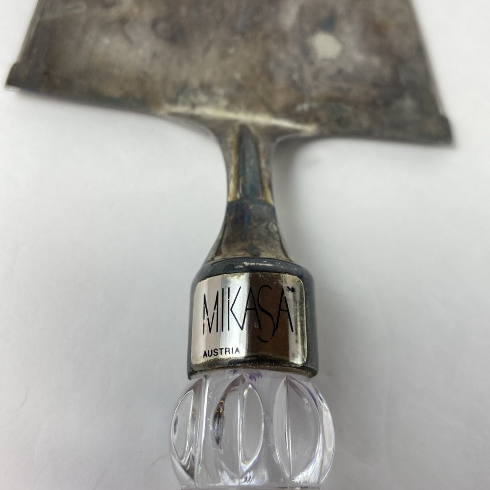 Vnt Mikasa Rousseau Silver & Crystal Pie Server Cake Server/Cake Knife