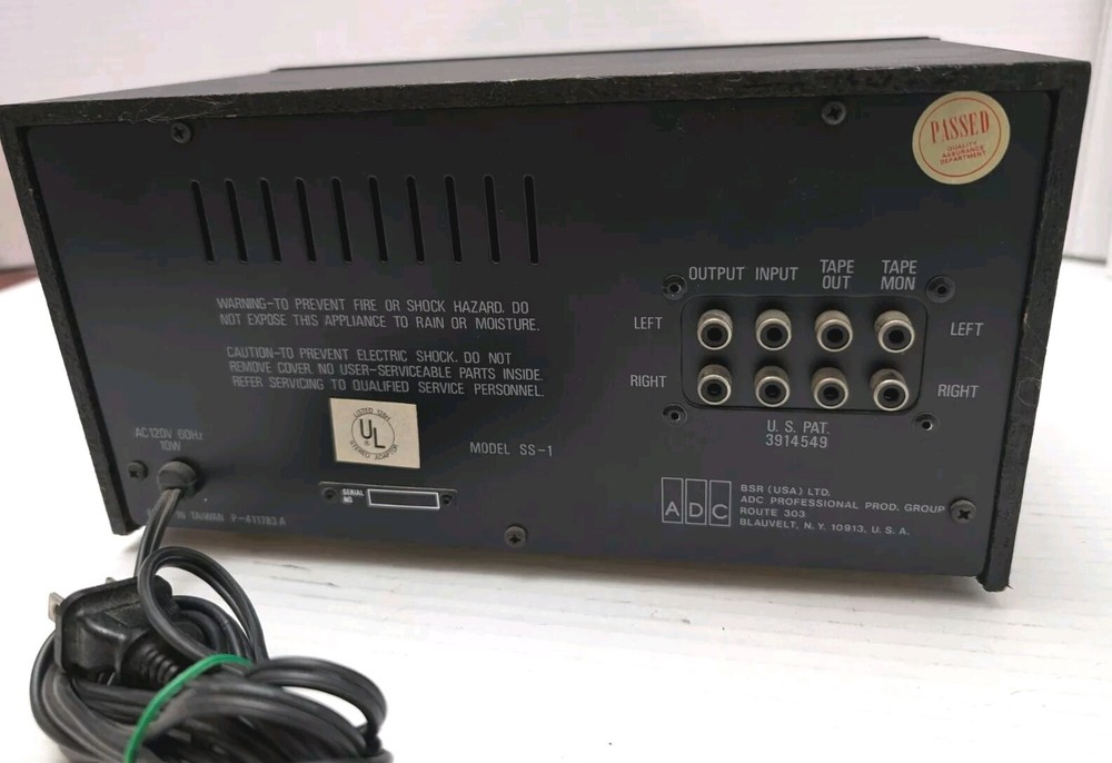 ADC Sound Shaper One Stereo Frequency Equalizer Model SS-1