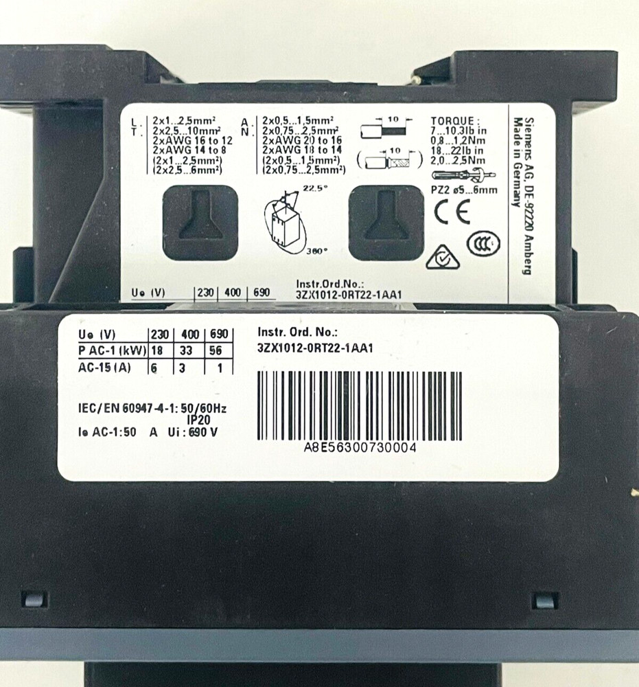 SIEMENS 3RT2327-1AP60 Contactor