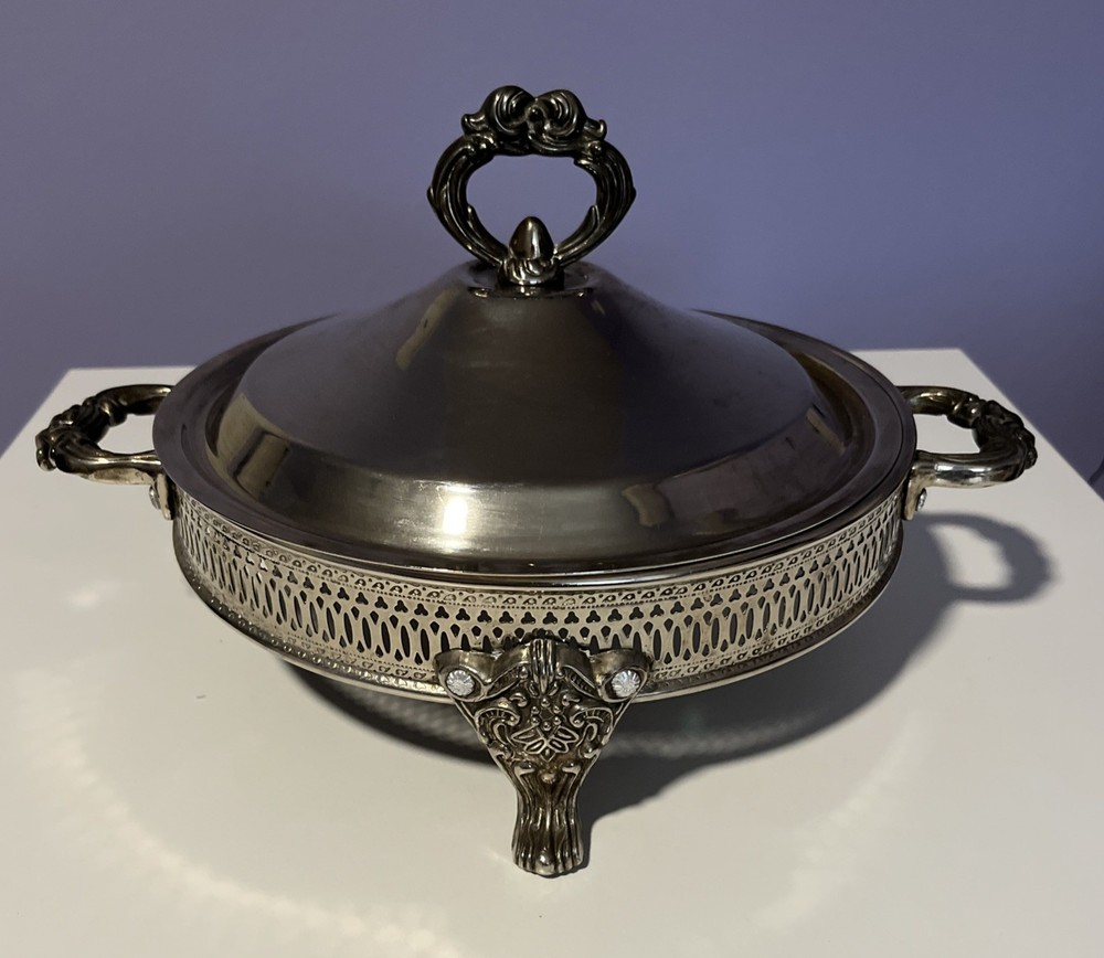 Vintage Silver Plated Server Base & Lid For Casserole Baking Serving Dish