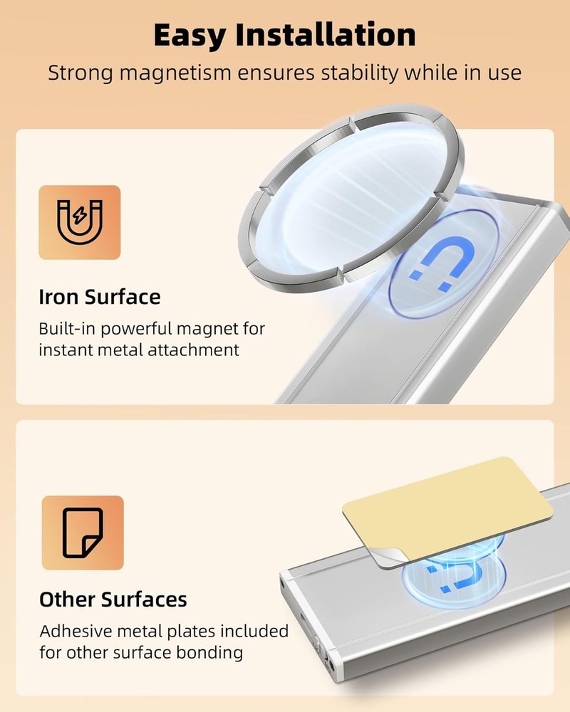 Under Cabinet Lights, LED Motion Sensor Closet Lights, Wireless - 2 Pack