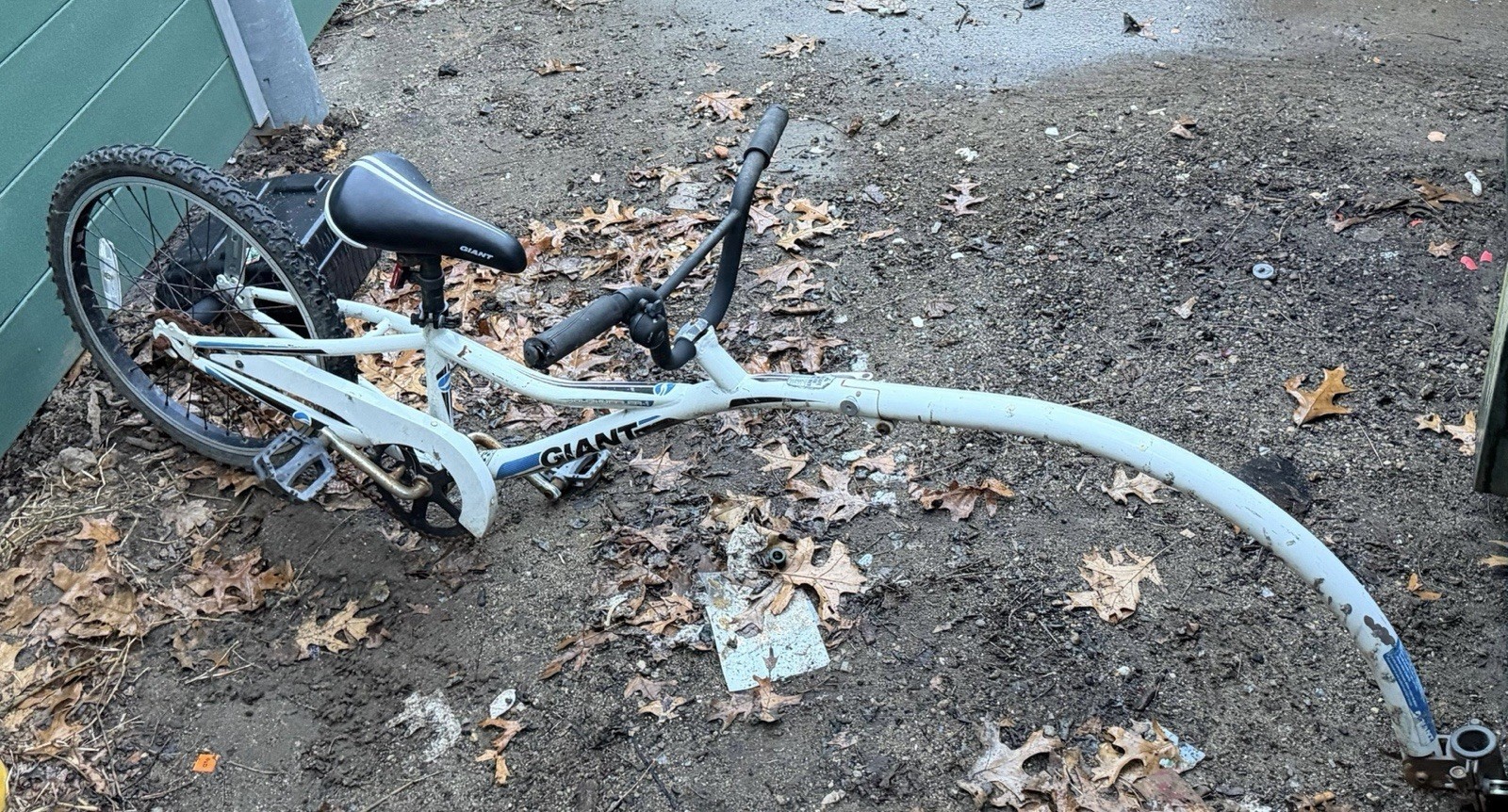 Giant One-Wheeled Tag Along Trailer Bike White 20in Steel 1 Seat