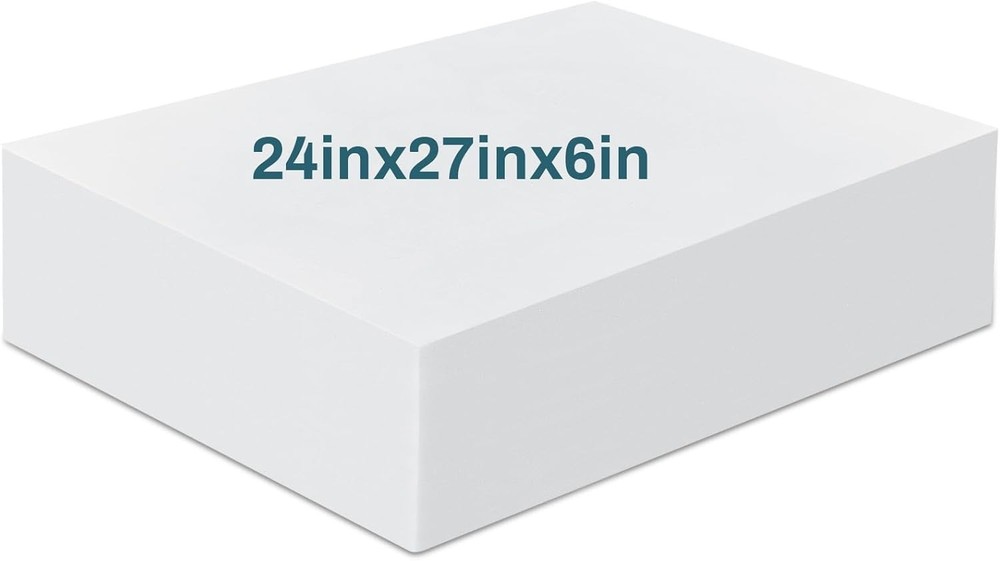 1 Pack 6 x 24 x 27 Upholstery High Density Craft Foam Sheets Replacement Squa...