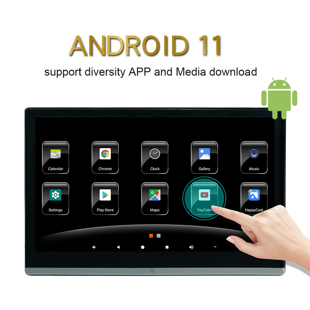 13.3''Car Rear Headrest TV Monitor 4+64GB WIFI Bluetooth Rotatable Screen Player