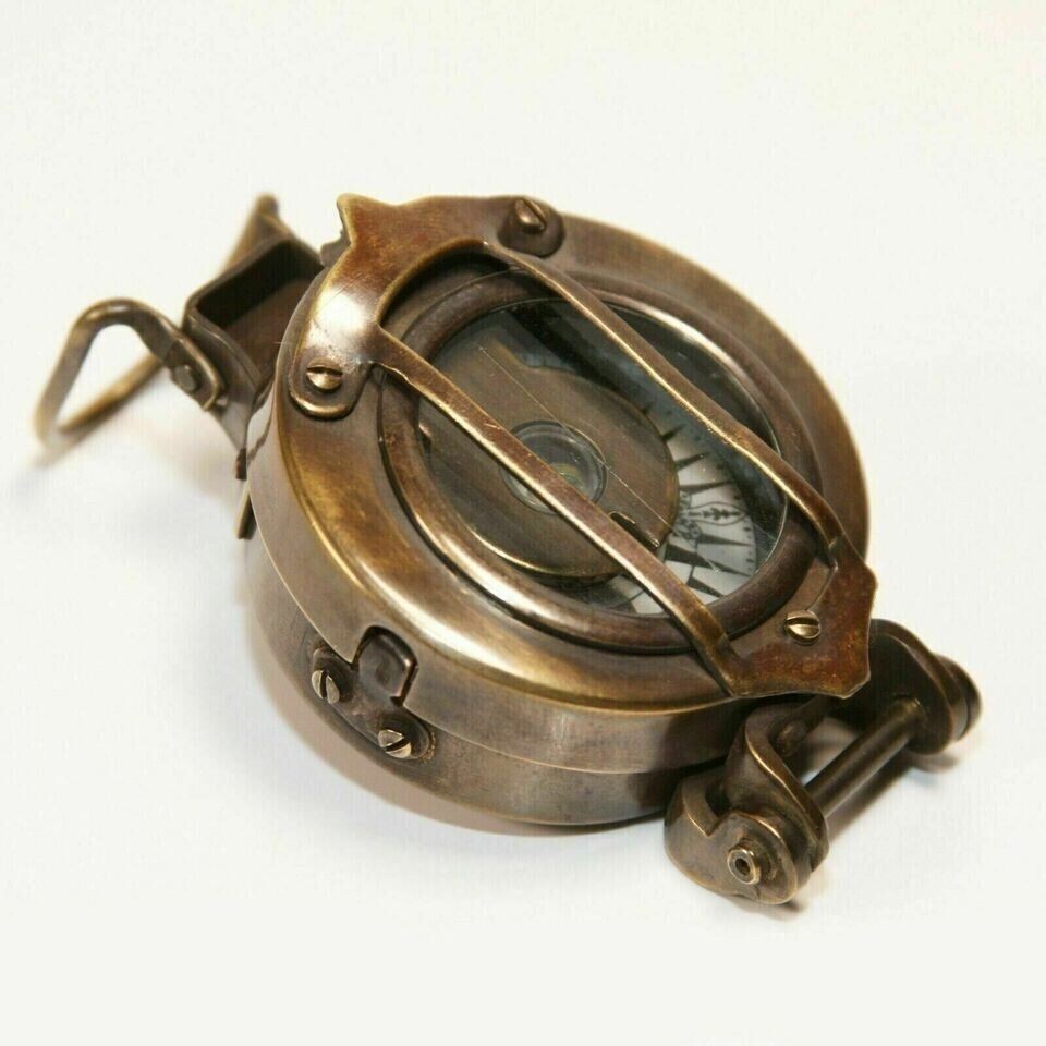 Pocket Compass Nautical Compass Solid Brass Vintage WWII Military