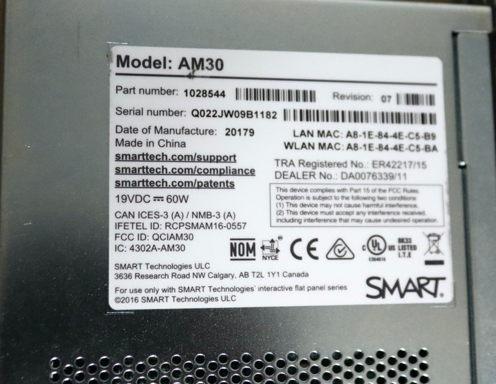 SMART Technologies AM40 iQ Appliance For Smart Board Interactive Display