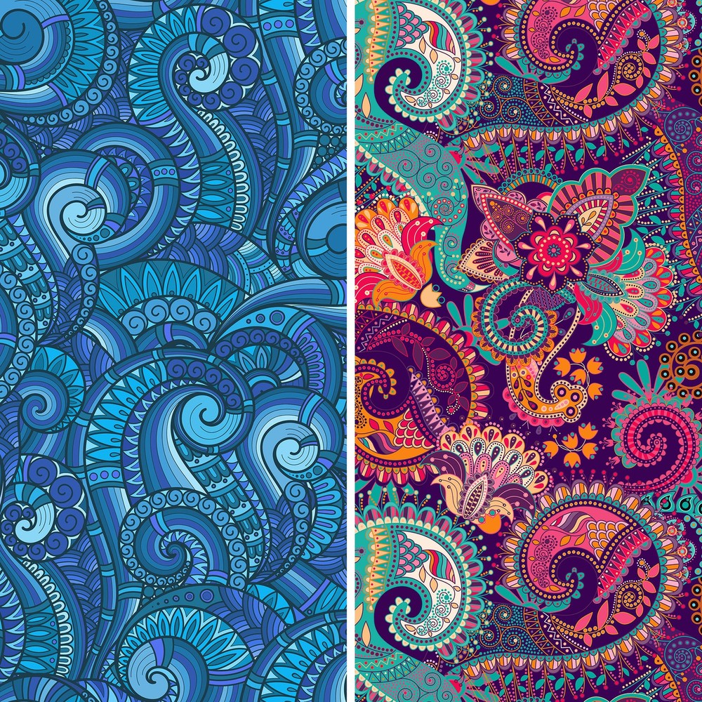 6 ft. Tall Double Sided Psychedelic Wallpaper Canvas Room Divider