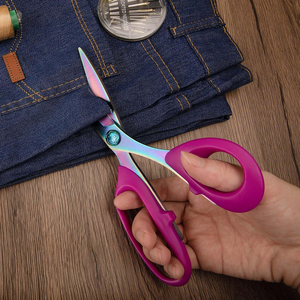 Sharp Sewing Scissors, Professional Heavy Duty Titanium Coating Forged Stainless