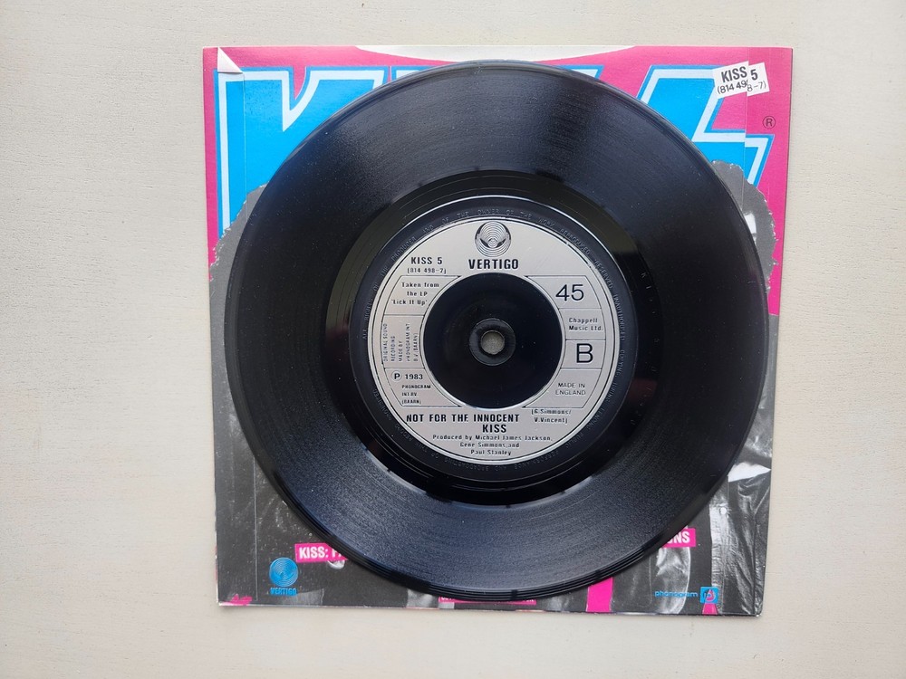 KISS RARE UK Lick It Up Import Vinyl 45 + Limited Edition Poster Bag 814 498-7