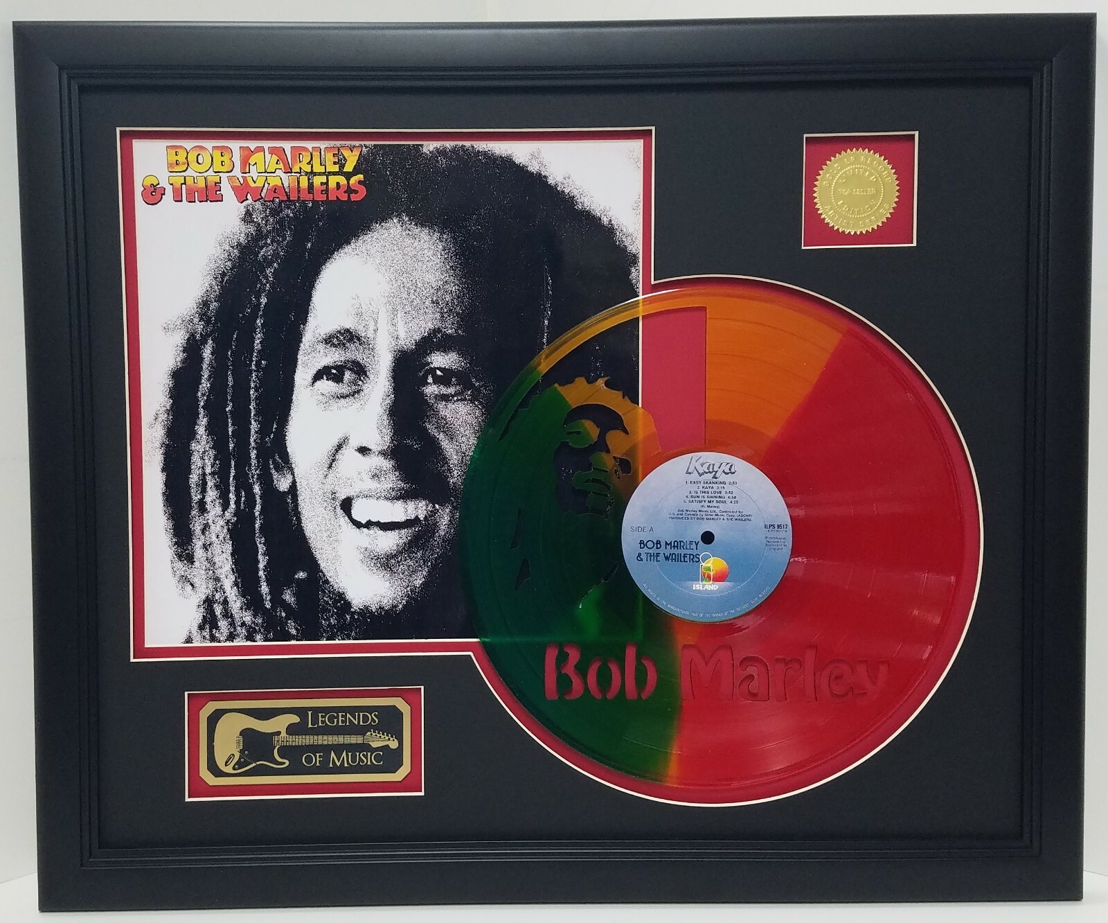 Bob Marley laser cut limited edition color vinyl framed record display