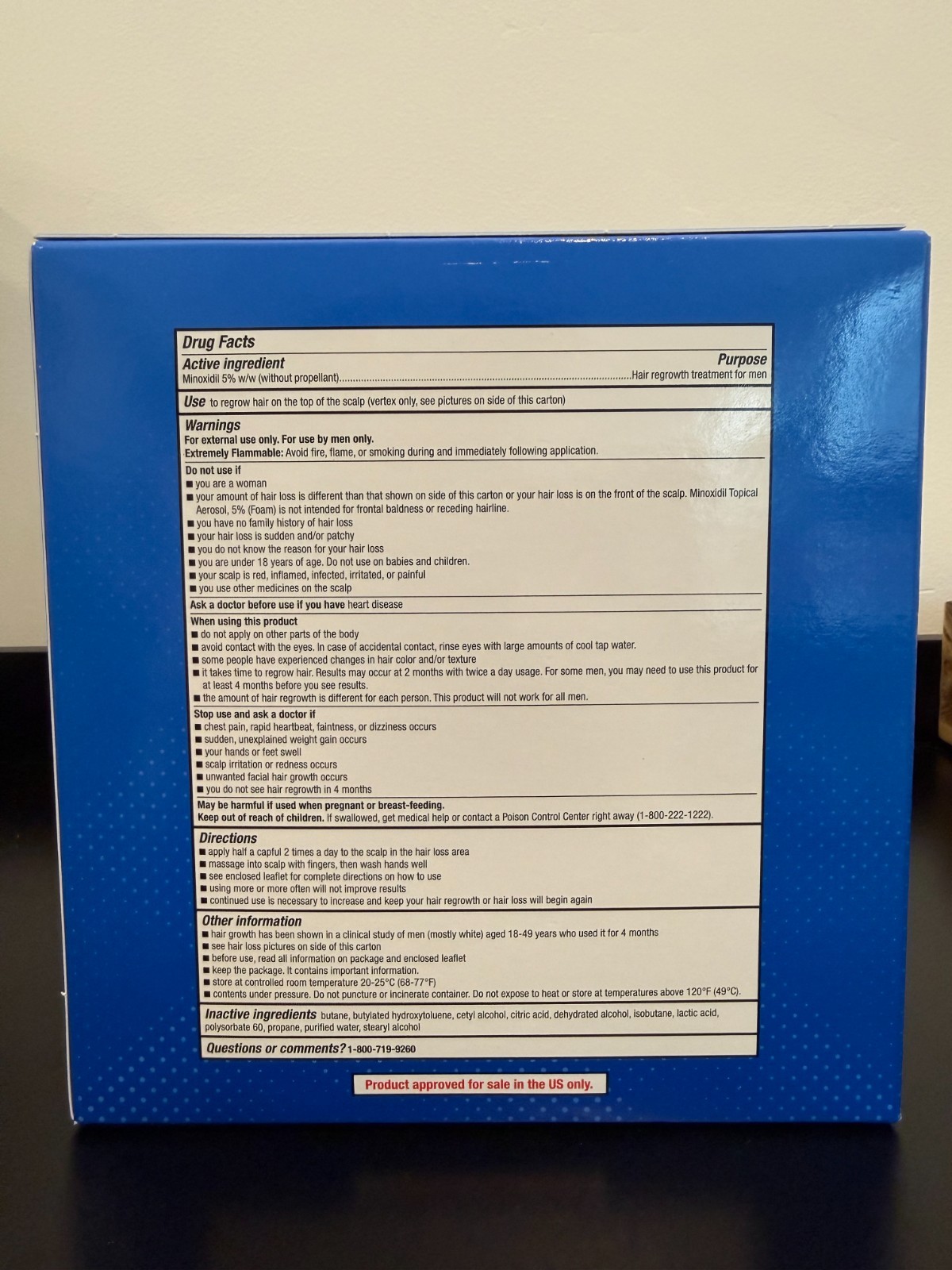 Kirkland Minoxidil FOAM 5% Extra Strength Men Hair Regrowth 6 Months Powerful