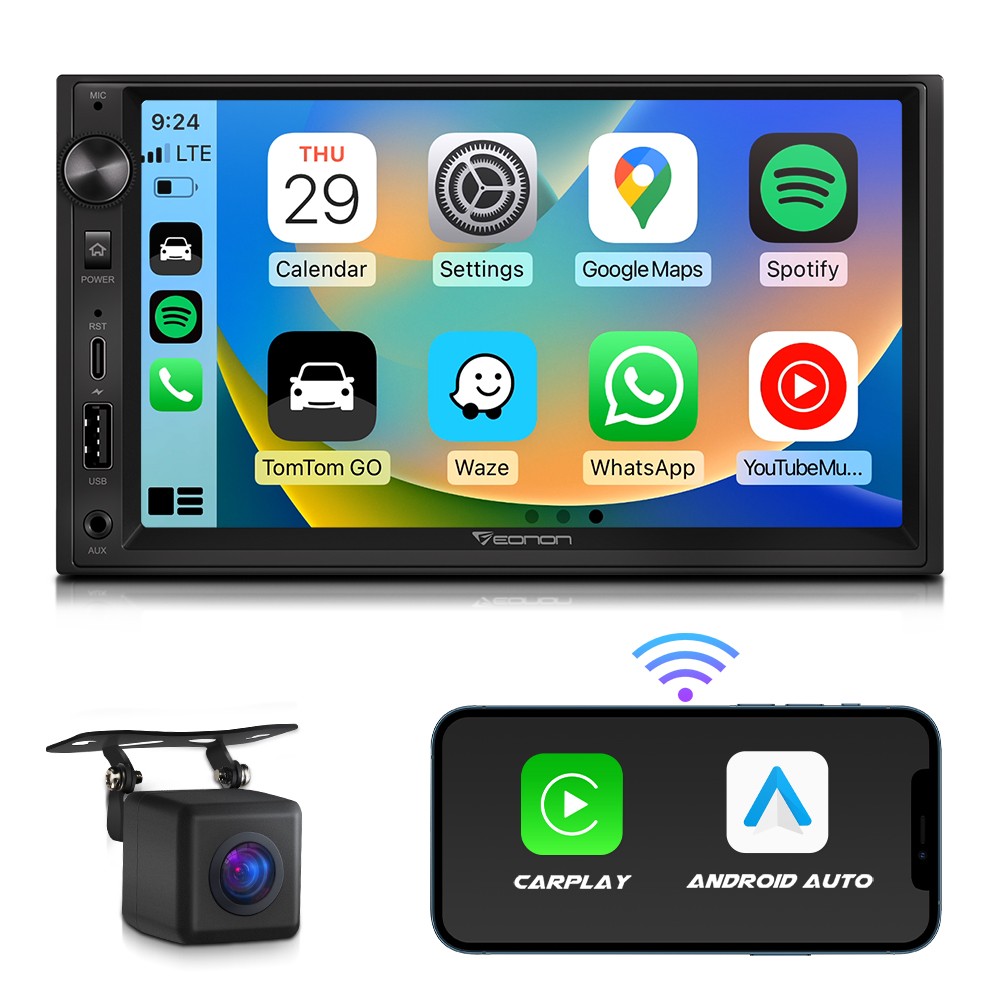 Eonon Double Din 7" inch QLED Android Auto CarPlay Car Radio Stereo GPS Navi DSP